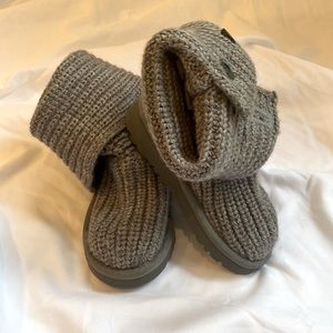 Brand new Girls UGG Cardy Knit II Gray boots Toddler 8
